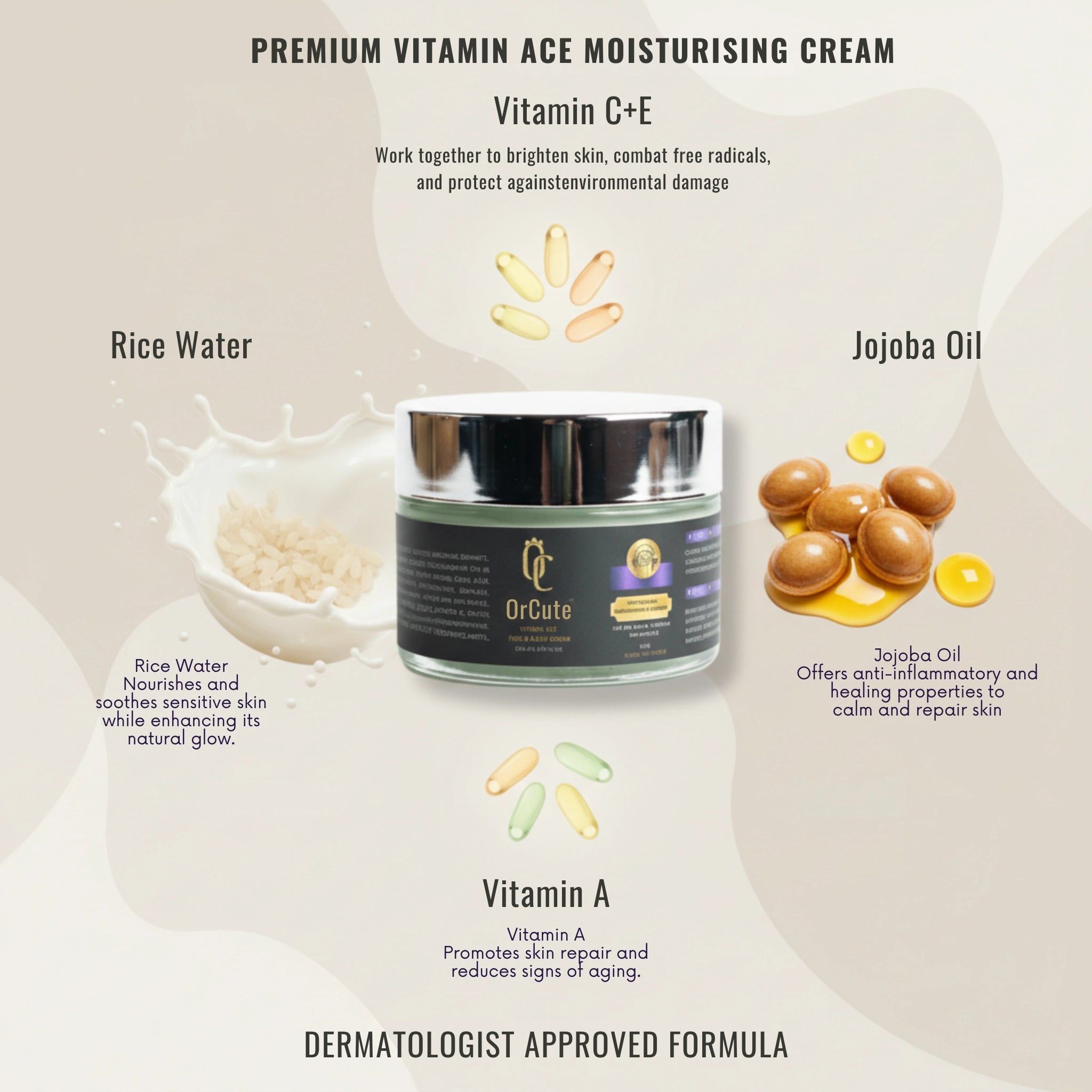 OrCute Vitamin ACE Brightening & Repair Cream 50g